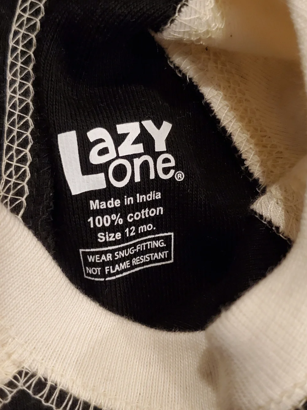 Lazy One Black and White Jackson Hole Bear Pocket Pajama Set